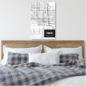 アリゾナ州フェニックスのシティマップ+ロケーションをマーク キャンバスプリント (インサイチュ (寝室))