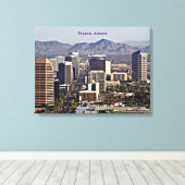 アリゾナ州フェニックスのダウンタウンビュー キャンバスプリント (インサイチュ (ウッドフロア))