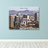 アリゾナ州フェニックスのダウンタウンビュー キャンバスプリント (インサイチュ (ウッドフロア))