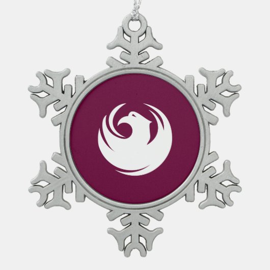 アリゾナ州フェニックス国旗 スノーフレークピューターオーナメント (正面)