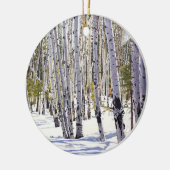 アリゾナ州フラッグスタッフの美しい冬の《植物》アスペン セラミックオーナメント (左)