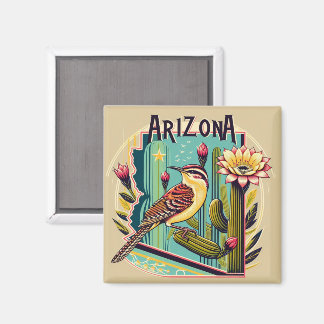 アリゾナ州フラワーアンドバードサボスウォレン マグネット
