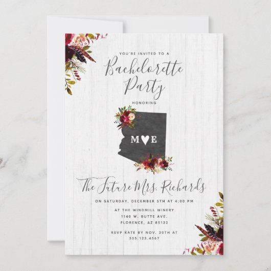 アリゾナ州フローラバチェロレッテ招待状 招待状 (正面)