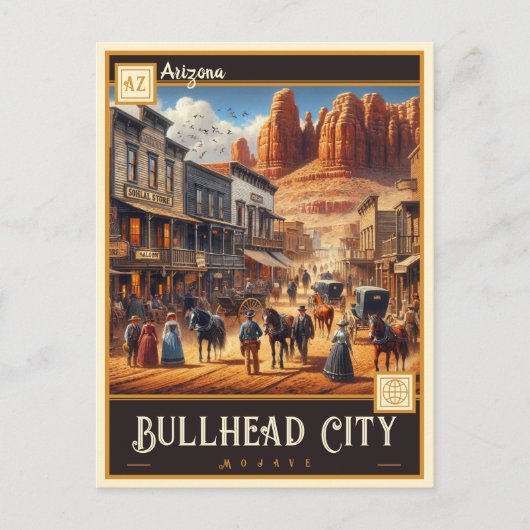 アリゾナ州ブルヘッドシティ |ヴィンテージはがき ポストカード (正面)