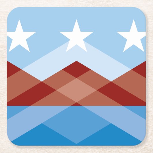 アリゾナ州ペオリア国旗 スクエアペーパーコースター (正面)
