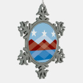 アリゾナ州ペオリア国旗 スノーフレークピューターオーナメント (左)