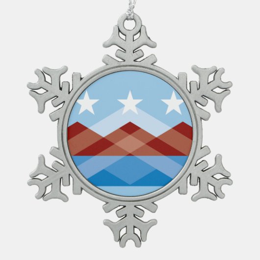 アリゾナ州ペオリア国旗 スノーフレークピューターオーナメント (正面)