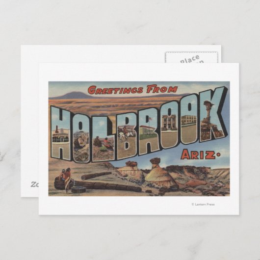 アリゾナ州ホルブルック – ラージレターシーン ポストカード (正面/裏面)