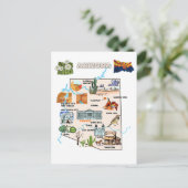 アリゾナ州マップと観光客先 ポストカード (スタンド正面)