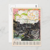 アリゾナ州マップアート ポストカード (正面/裏面)