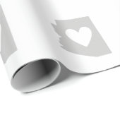 アリゾナ州マップシェイプグレー(白ハート) ラッピングペーパー (ロールコーナー)