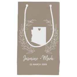 アリゾナ州マップ目的地の結婚式の好意     スモールペーパーバッグ