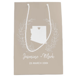 アリゾナ州マップ目的地の結婚式の好意   ミディアムペーパーバッグ