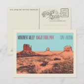アリゾナ州ユタ州ナバホ・トライバル・パーク・モニュメント・バレー ポストカード (正面/裏面)