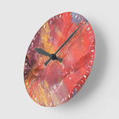 アリゾナ州レッドペトリファイドウッド詳細 ラウンド壁時計 (傾斜)