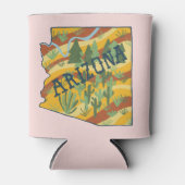 アリゾナ州図解入りの、写真付きのの地図 缶クーラー (正面)