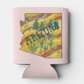 アリゾナ州図解入りの、写真付きのの地図 缶クーラー (裏面)