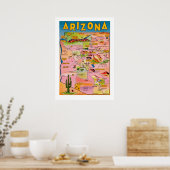 アリゾナ州地図 20x28 ポスター印刷 ポスター (キッチン)
