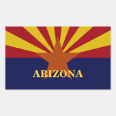 アリゾナ州旗のステッカスタムカー 長方形シール (正面)