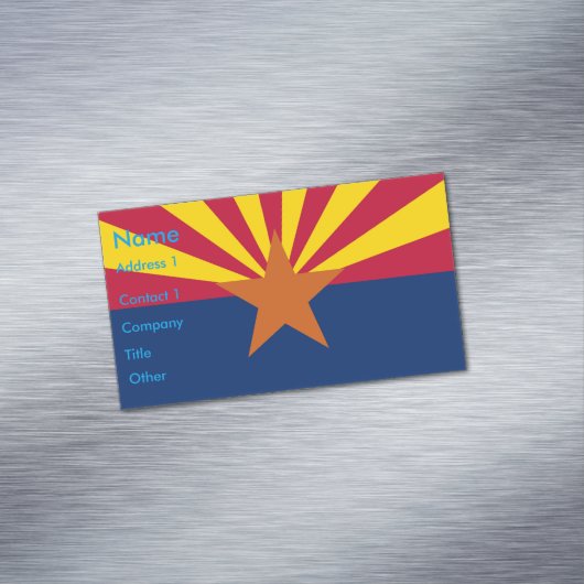 アリゾナ州旗の付いた名刺マグネット マグネット名刺 (インサイチュ)