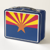 アリゾナ州旗の付いた金属ステンレス弁当箱 メタルランチボックス (正面)