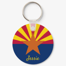 アリゾナ州旗カスタマイズ名キーチェーンバッグラベル