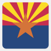 アリゾナ州旗スクエアステッカー スクエアシール (正面)