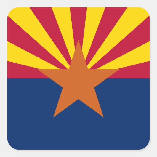 アリゾナ州旗スクエアステッカー スクエアシール (正面)