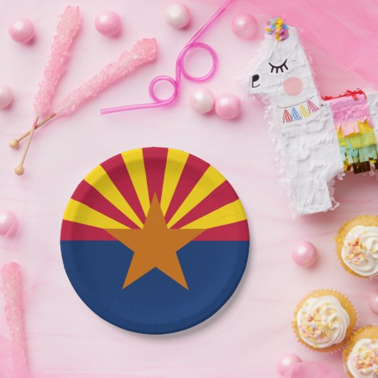アリゾナ州旗プレート、パーティー、スポーツ、アリゾナ ペーパープレート (パーティー)