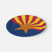アリゾナ州旗プレート、パーティー、スポーツ、アリゾナ ペーパープレート (アングル)