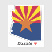 アリゾナ州旗レトロサンセットデザートビベス シール (シート)