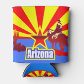 アリゾナ州旗ヴィンテージスケッチ 缶クーラー (正面)