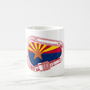 アリゾナ州旗登山カラビナー コーヒーマグカップ