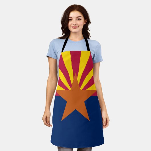 アリゾナ州旗 エプロン (着用した状態)