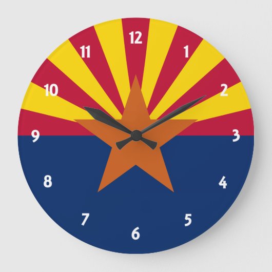 アリゾナ州旗 ラージ壁時計 (正面)