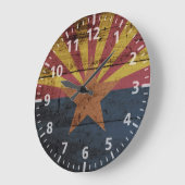 アリゾナ州旗（旧木目） ラージ壁時計 (傾斜)