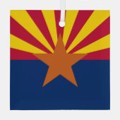アリゾナ州旗：星の日没、銅州 ガラスオーナメント (裏面)