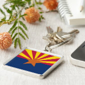 アリゾナ州旗：星の日没、銅州 キーホルダー (側面)