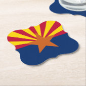 アリゾナ州旗：星の日没、銅州 ペーパーコースター (アングル)