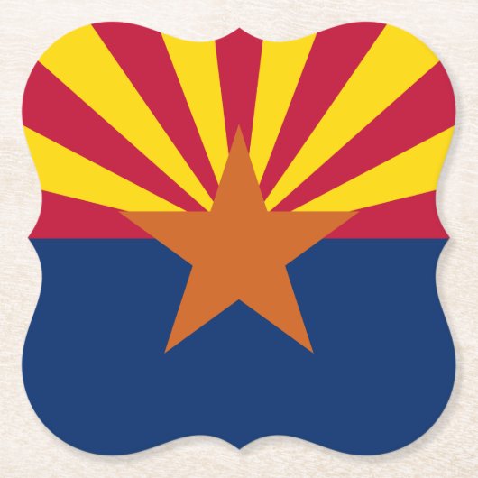 アリゾナ州旗：星の日没、銅州 ペーパーコースター (正面)