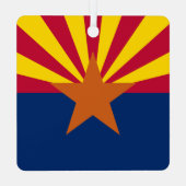 アリゾナ州旗：星の日没、銅州 メタルオーナメント (裏面)