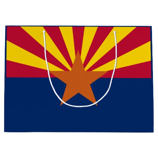 アリゾナ州旗:星の日没、銅州 ラージペーパーバッグ (正面)