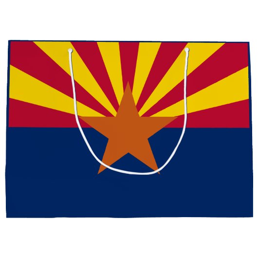 アリゾナ州旗:星の日没、銅州 ラージペーパーバッグ (裏面)