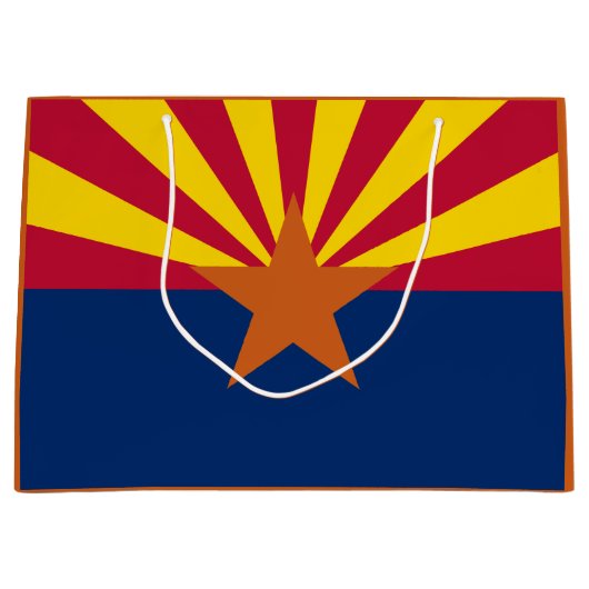 アリゾナ州旗：星の日没、銅州 ラージペーパーバッグ (正面)