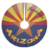 アリゾナ州旗CHANGE TOWNクリスマスツリースカート ブラッシュドポリエステルツリースカート (正面)