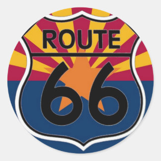 アリゾナ州旗Route 66 ラウンドシール
