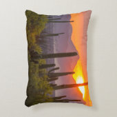 アリゾナ州砂漠のサボテンの夕焼け アクセントクッション (正面(垂直))