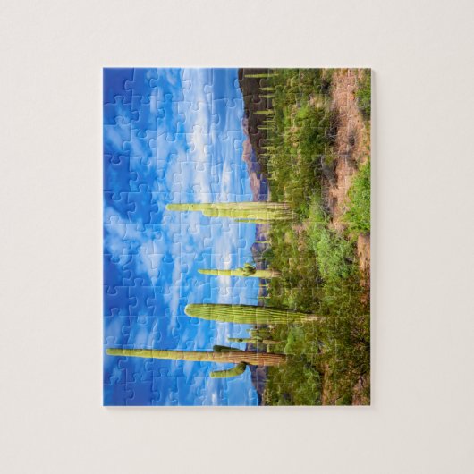 アリゾナ州砂漠のサボテンの風景 ジグソーパズル (縦)