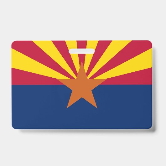 アリゾナ州（アメリカ合衆国）の旗が付いた名札 バッジ (正面)