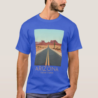アリゾナ州 アメリカ合衆国 ビンテージ トラベル イラスト Tシャツ